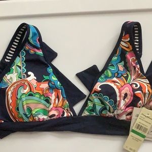 Tommy Bahama Reversible Mare Paisley Halter Top and Hipster Bikini